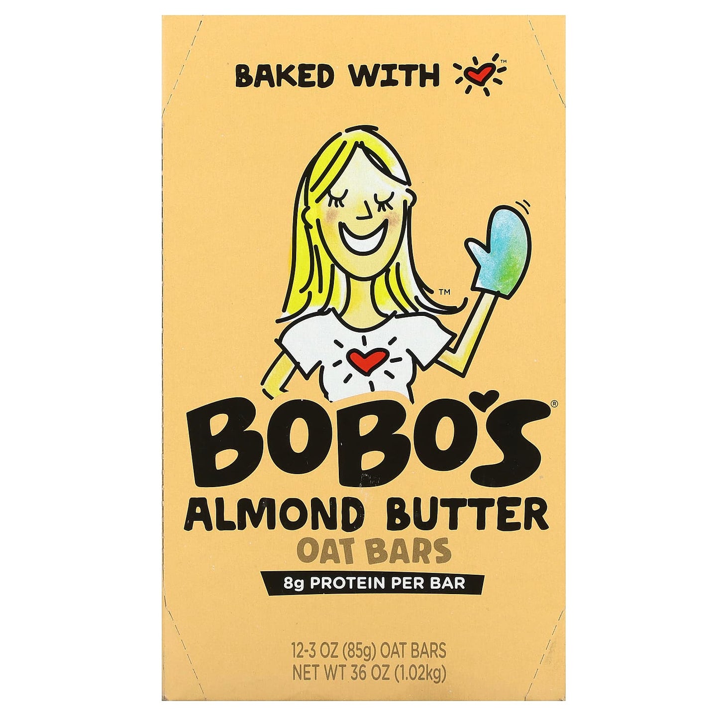 Bobo's Oat Bars-Almond Butter Oat Bars-12 Bars-3 oz (85 g) Each