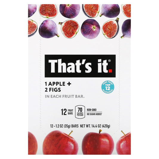 That's It-Fruit Bar-1 Apple + 2 Figs-12  Bars-1.2 oz (35 g) Each