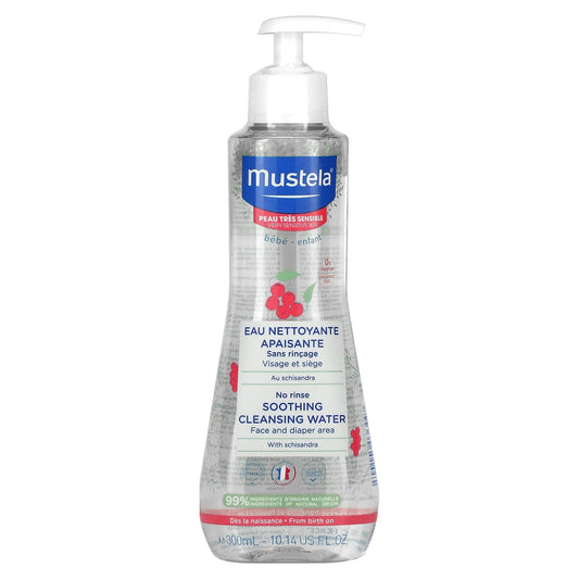 Mustela-No Rinse Soothing Cleansing Water with Schisandra-Very Sensitive Skin-Fragrance Free-10.14 fl oz (300 ml)