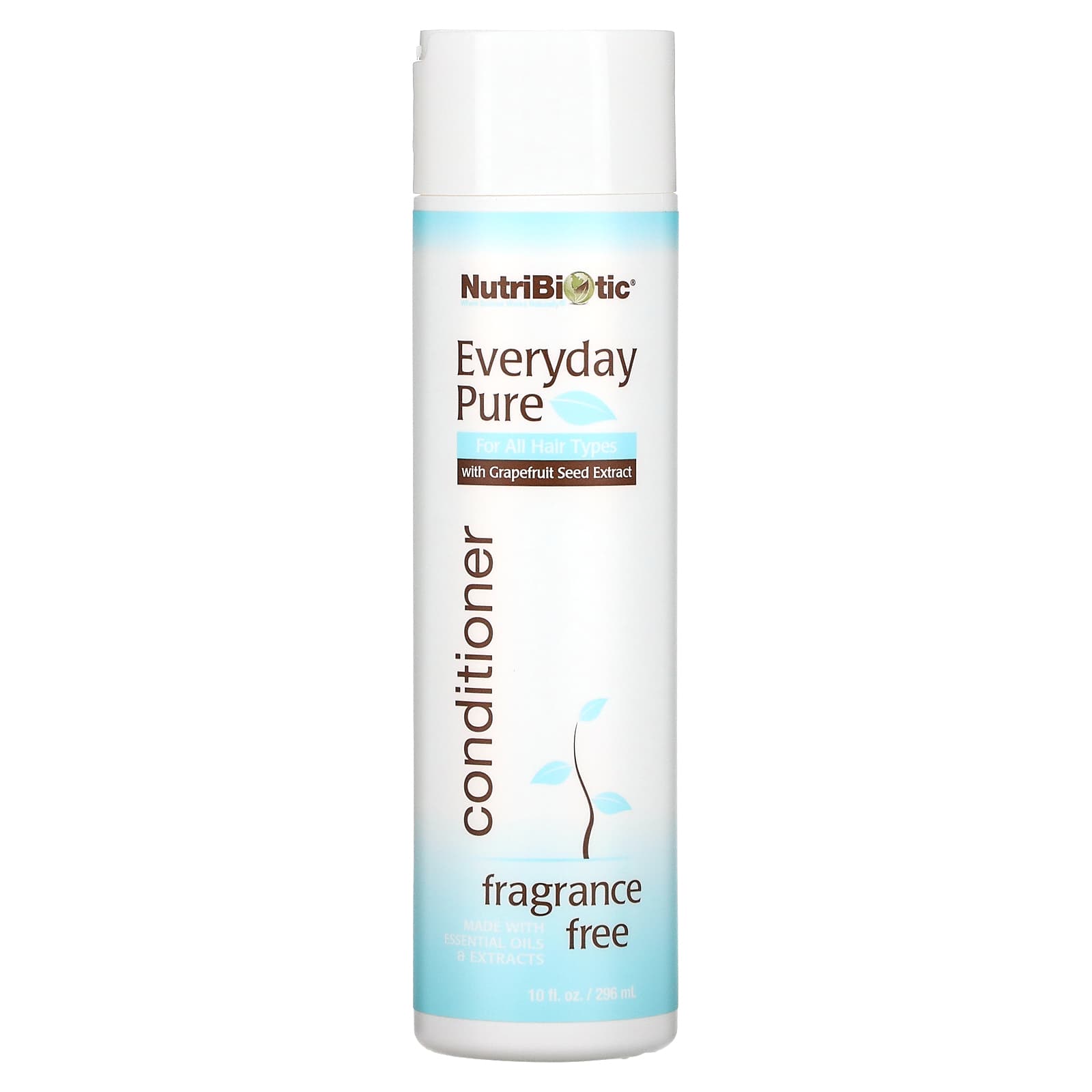 NutriBiotic-Everyday Pure Conditioner-For All Hair Types-Fragrance Free-10 fl oz (296 ml)