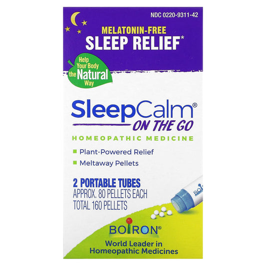 Boiron-SleepCalm On The Go-2 Portable Tubes-Approx. 80 Pellets Each