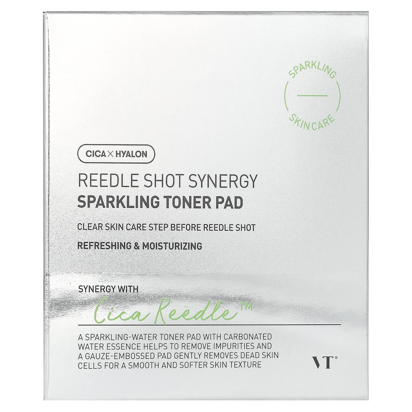 VT Cosmetics, Reedle Shot Synergy, Sparkling Toner Pad, 80 Pads