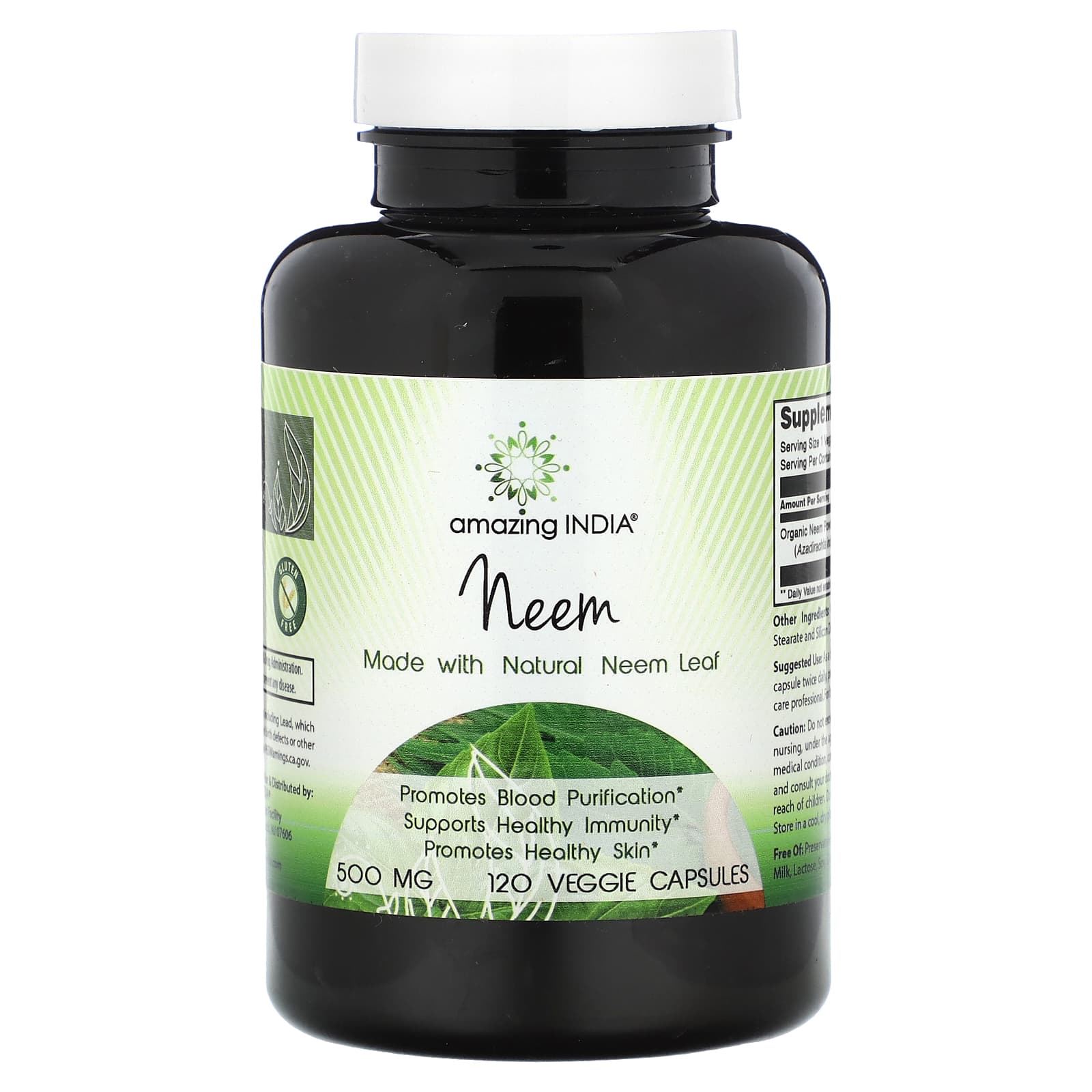 Amazing India-Neem-500 mg-120 Veggie Capsules