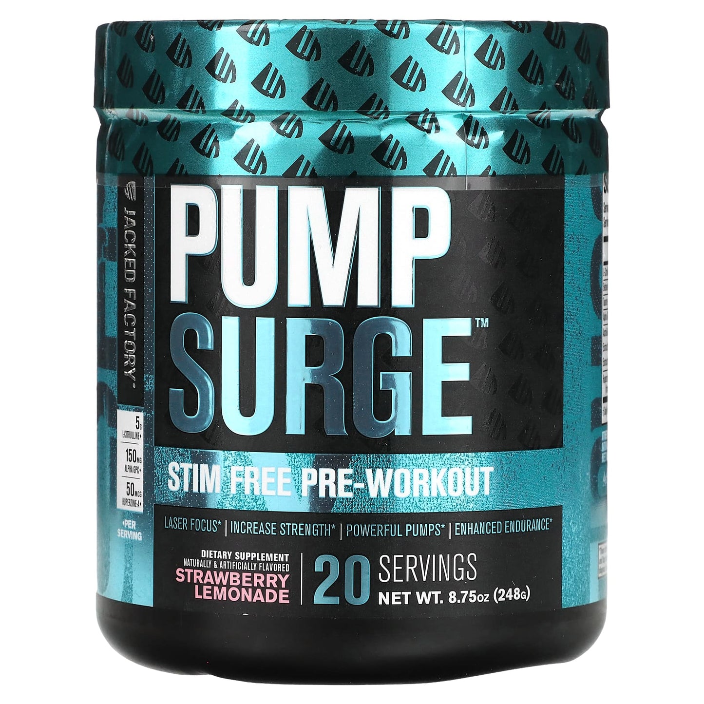 Jacked Factory-Pump Surge-Stim Free Pre-Workout-Strawberry Lemonade-8.75 oz (248 g)