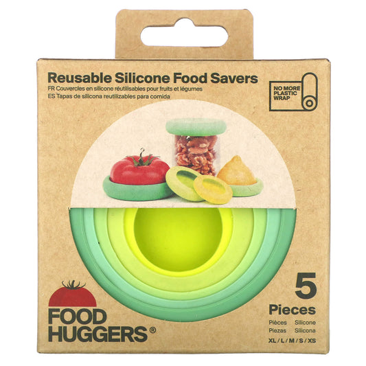Food Huggers-Reusable Silicone Food Savers-5 Pieces