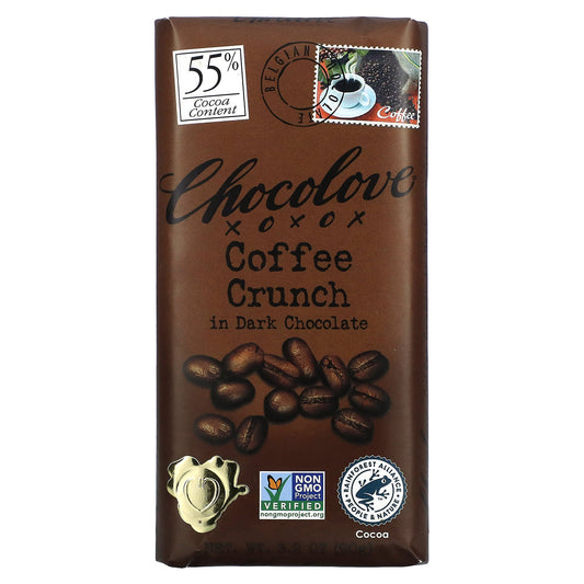 Chocolove-Coffee Crunch in Dark Chocolate-55% Cocoa-3.2 oz (90 g)