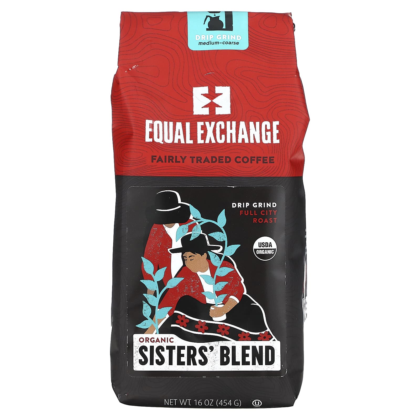 Equal Exchange-Organic Sisters' Blend-Drip Grind-Full City Roast-16 oz (454 g)