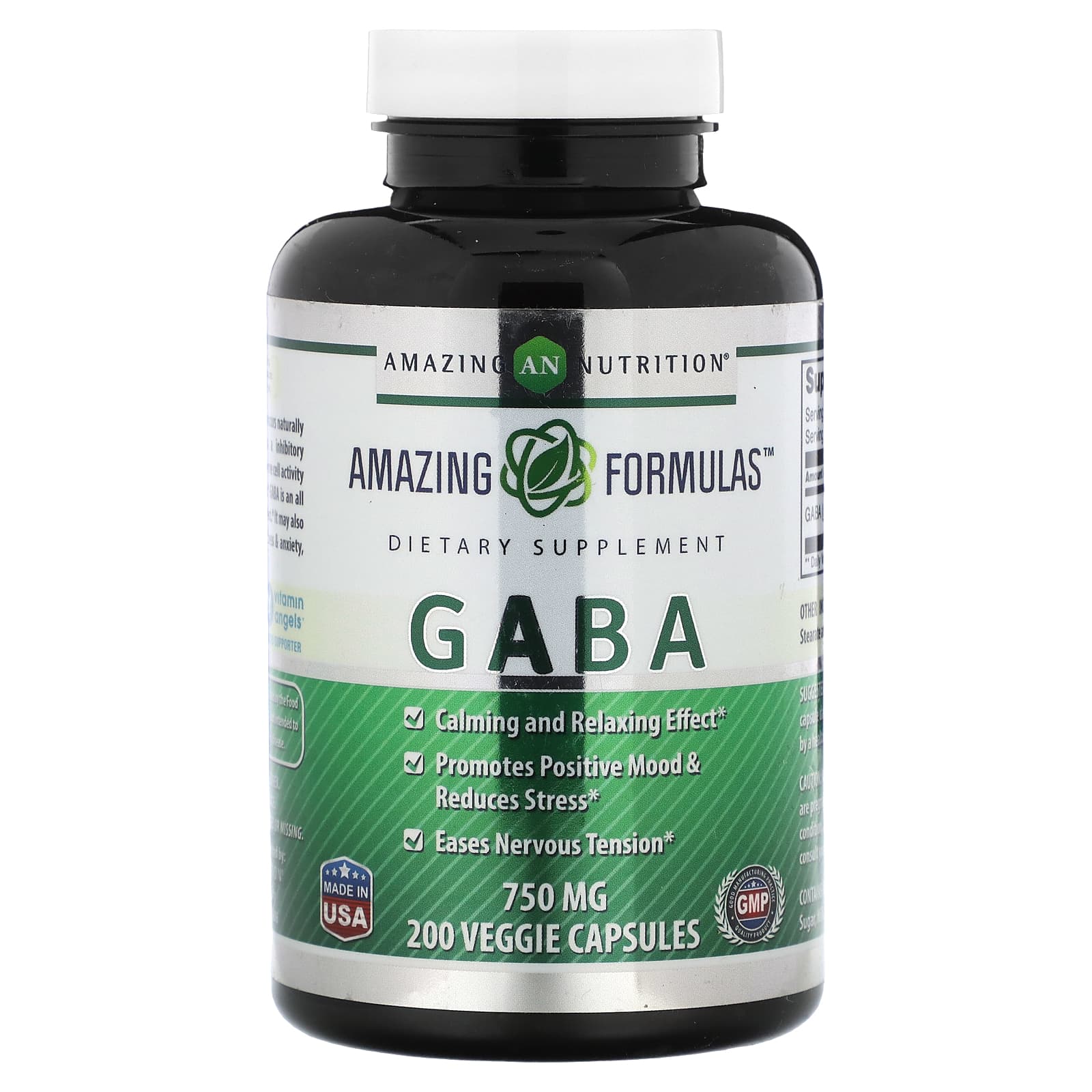 Amazing Nutrition-GABA-750 mg-200 Veggie Capsules