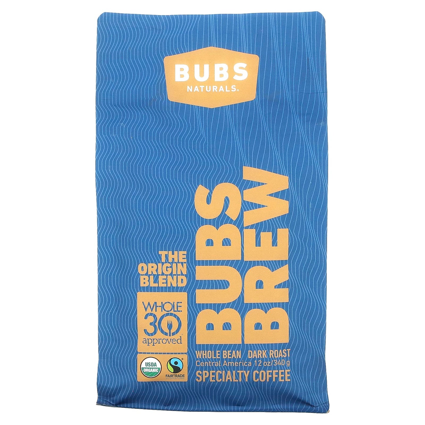 BUBS Naturals-Bubs Brew-The Origin Blend-Whole Bean-Dark Roast-12 oz (340 g)