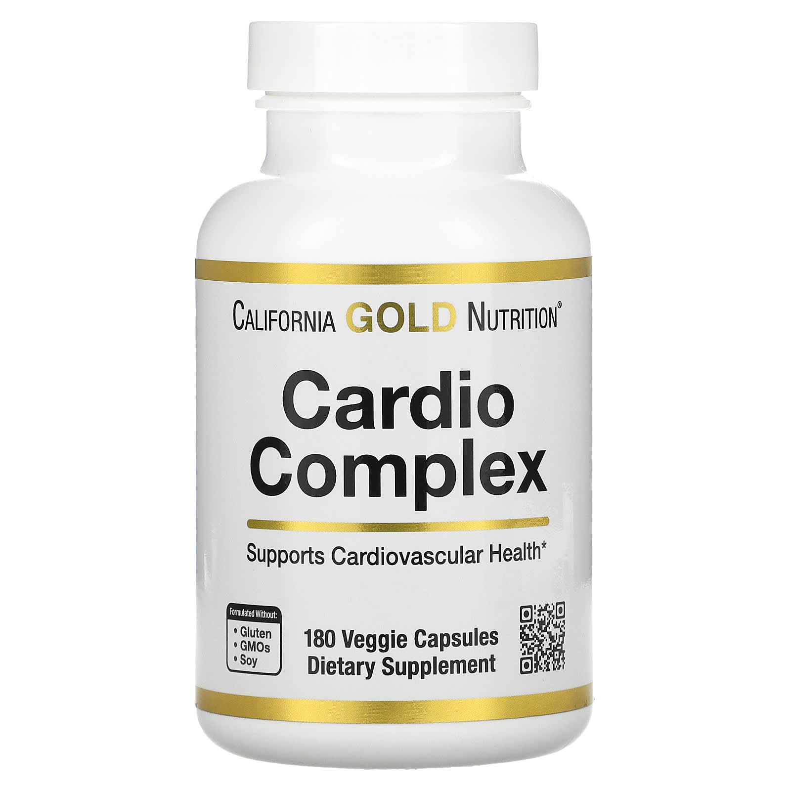 California Gold Nutrition-Cardio Complex-180 Veggie Capsules