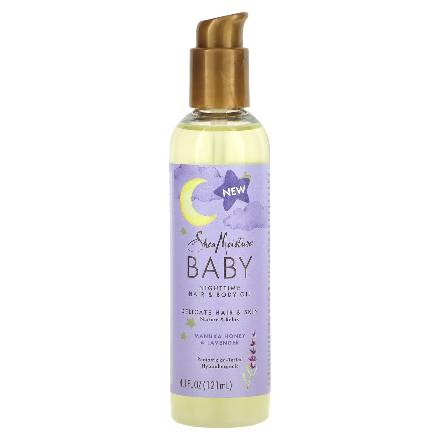 SheaMoisture-Baby-Nighttime Hair & Body Oil-Manuka Honey & Lavender-4.1 fl oz (121 ml)