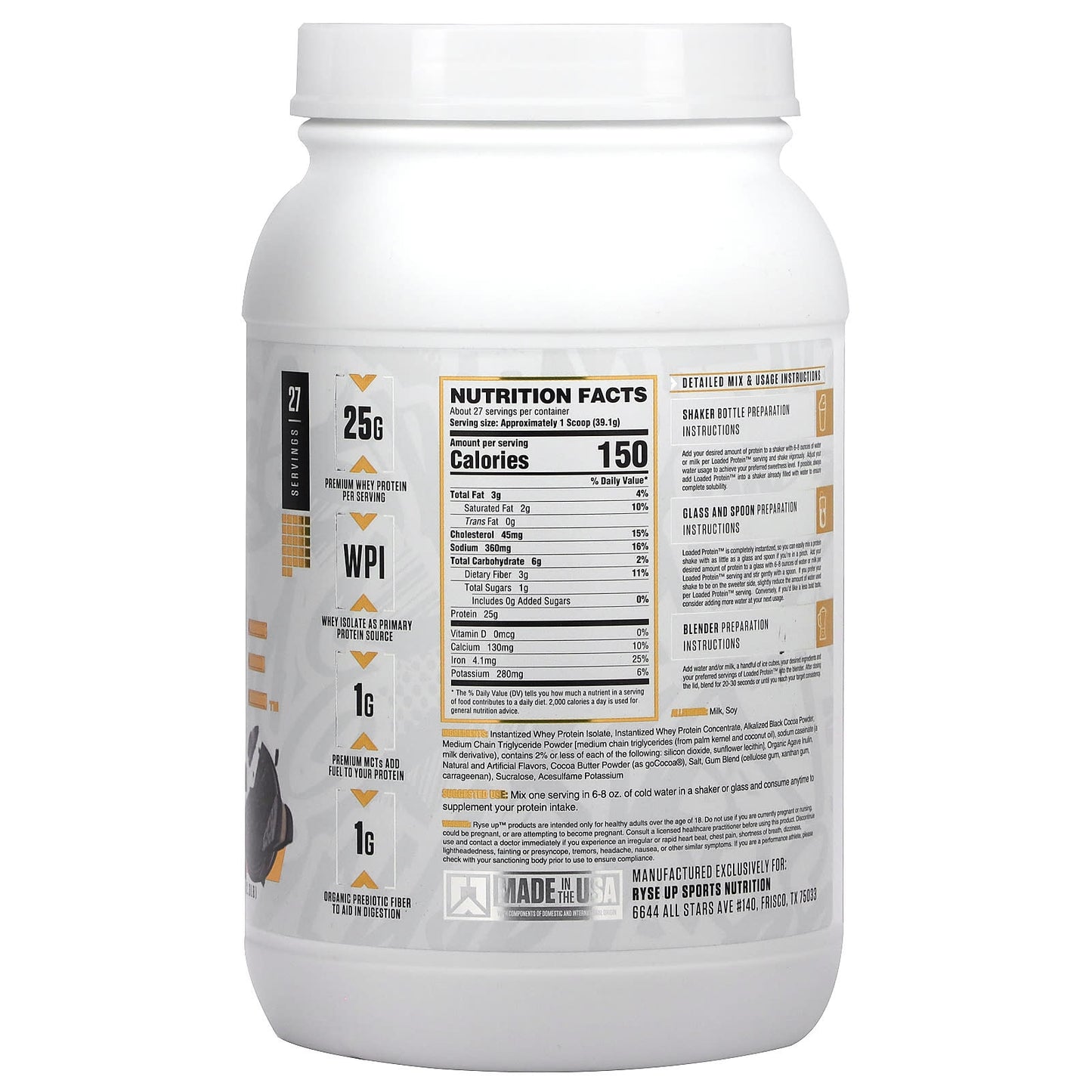 RYSE, Loaded Protein, Chocolate Cookie Blast, 2.3 lbs (1,056 g)