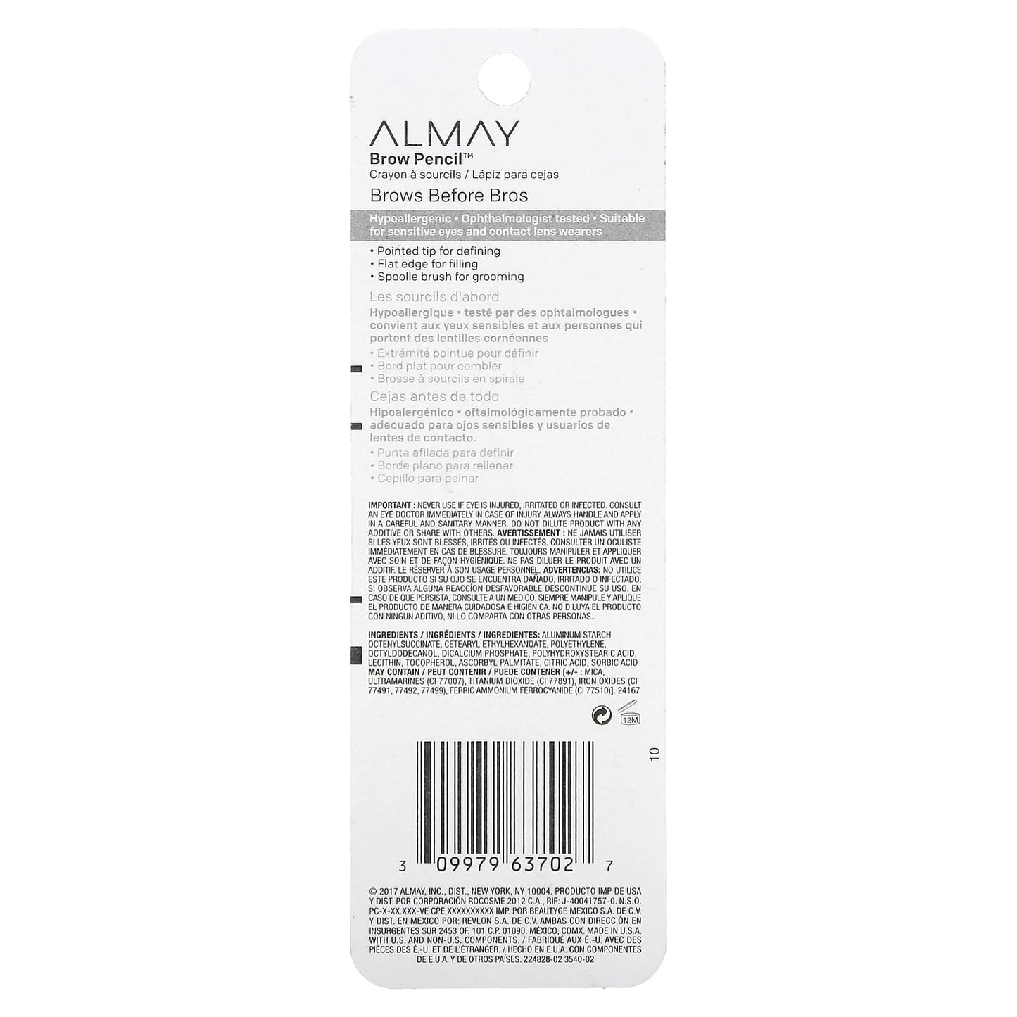 Almay, Brow Pencil, 802, Brunette, 0.01 oz (0.2 g)