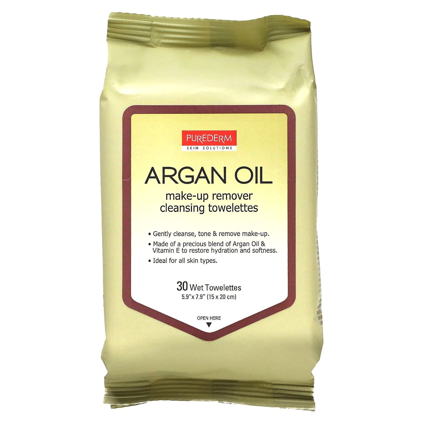 Purederm-Make-Up Remover Cleansing Towelettes-Argan Oil-30 Wet Towelettes