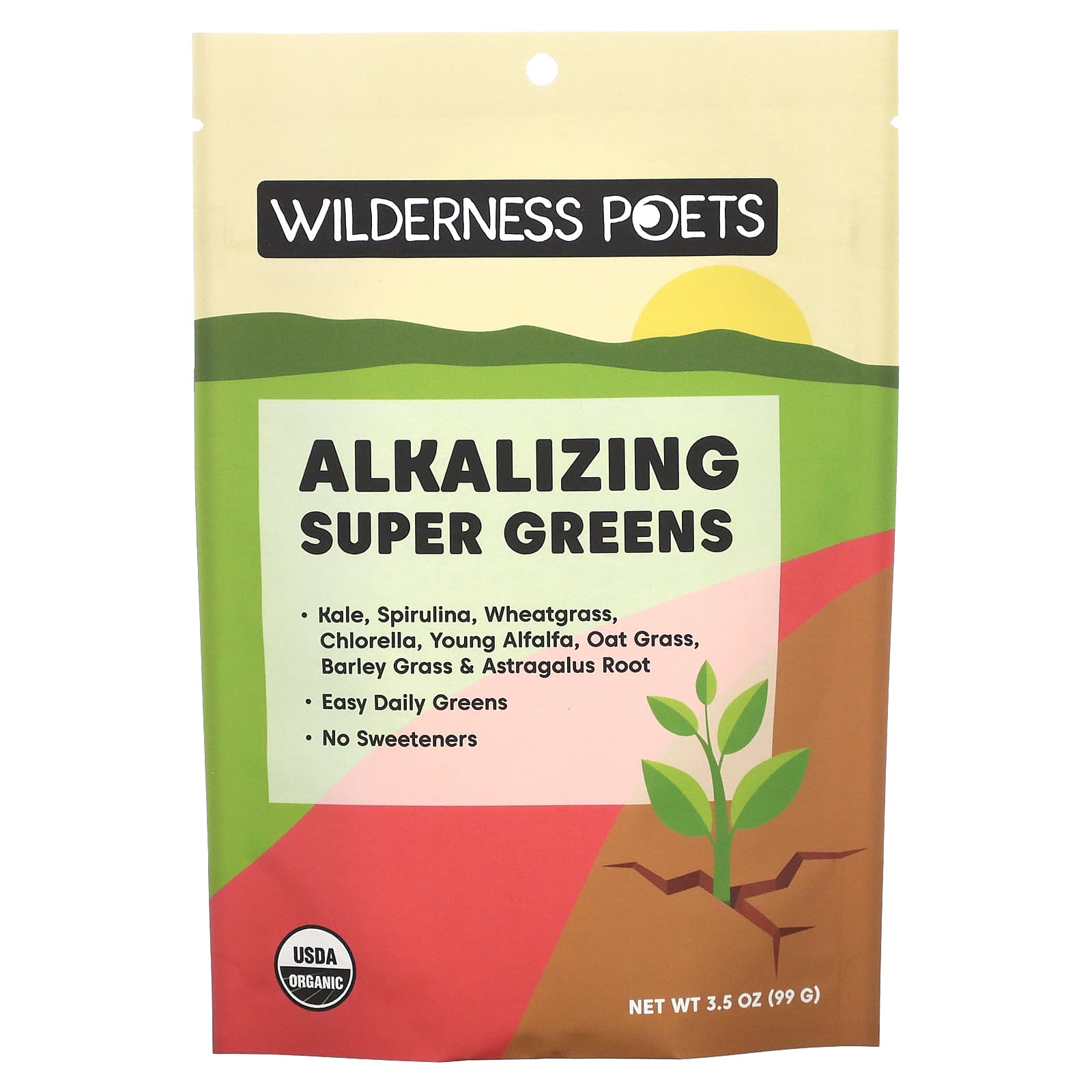 Wilderness Poets-Organic Alkalizing Super Greens-3.5 oz (99 g)