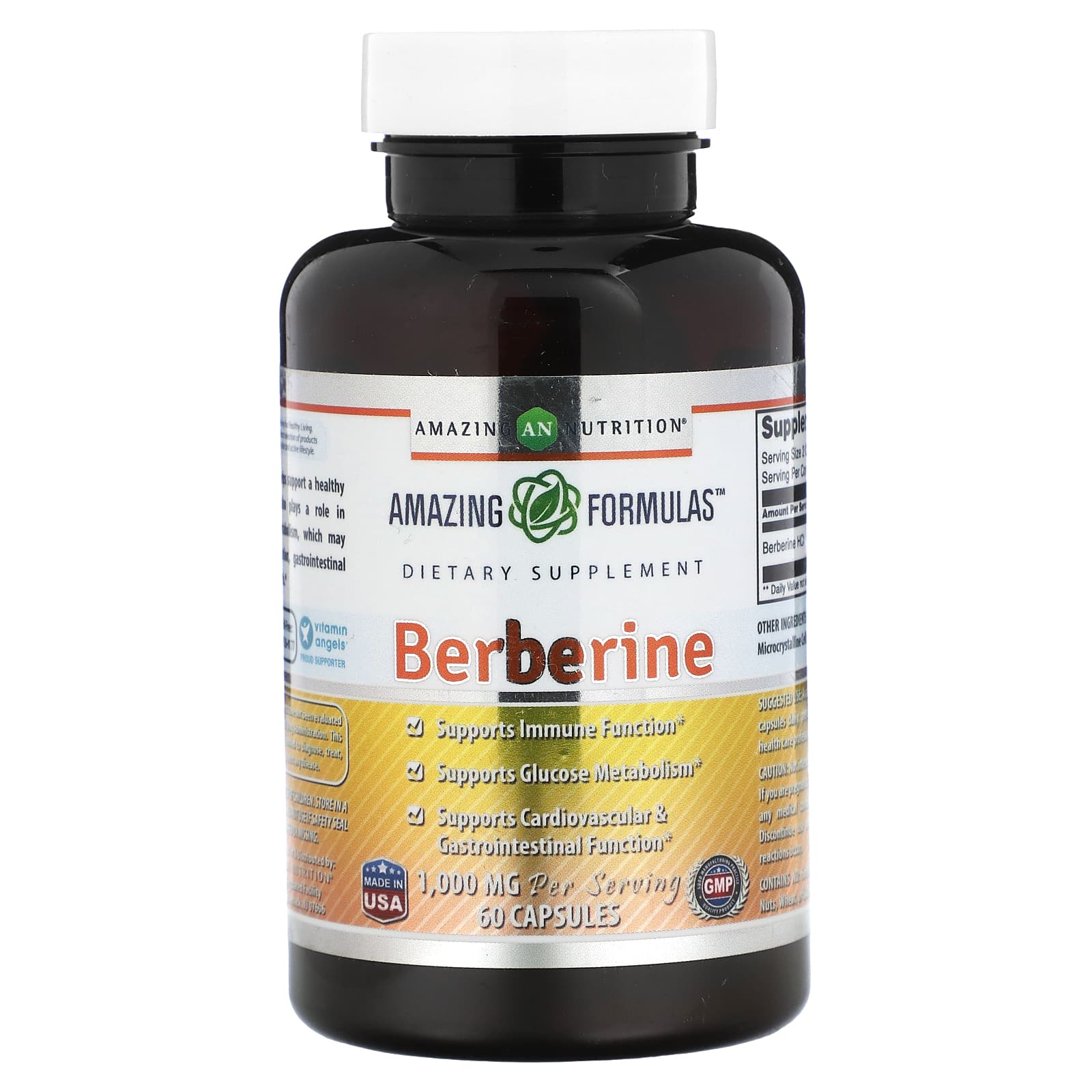 Amazing Nutrition-Berberine-1,000 mg-60 Capsules (500 mg per Capsule)