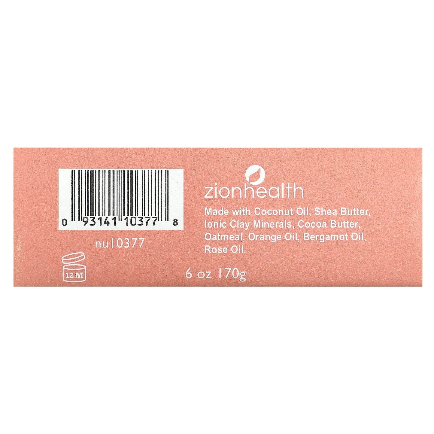 Zion Health, Ancient Clay Soap, Bergamot Rose, 6 oz (170 g)