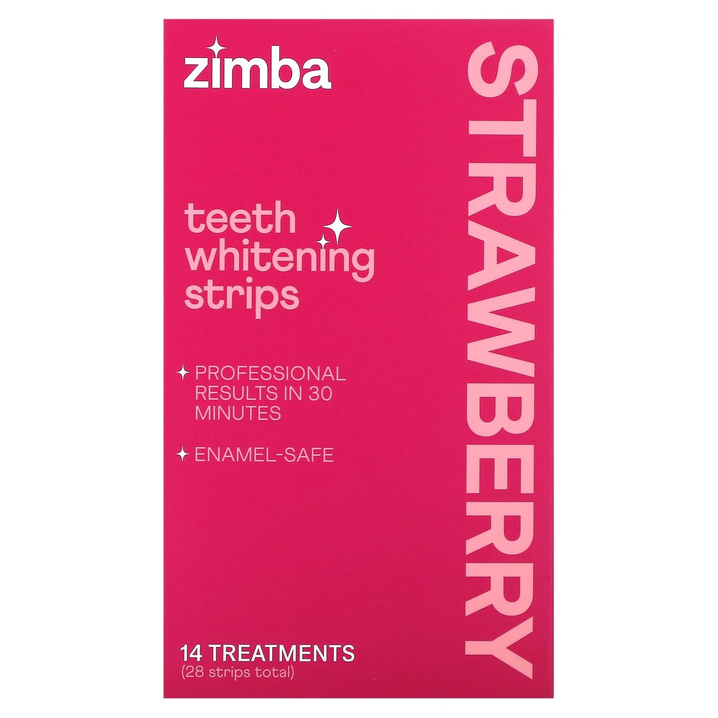 Zimba, Teeth Whitening Strips, Strawberry, 14 Treatments