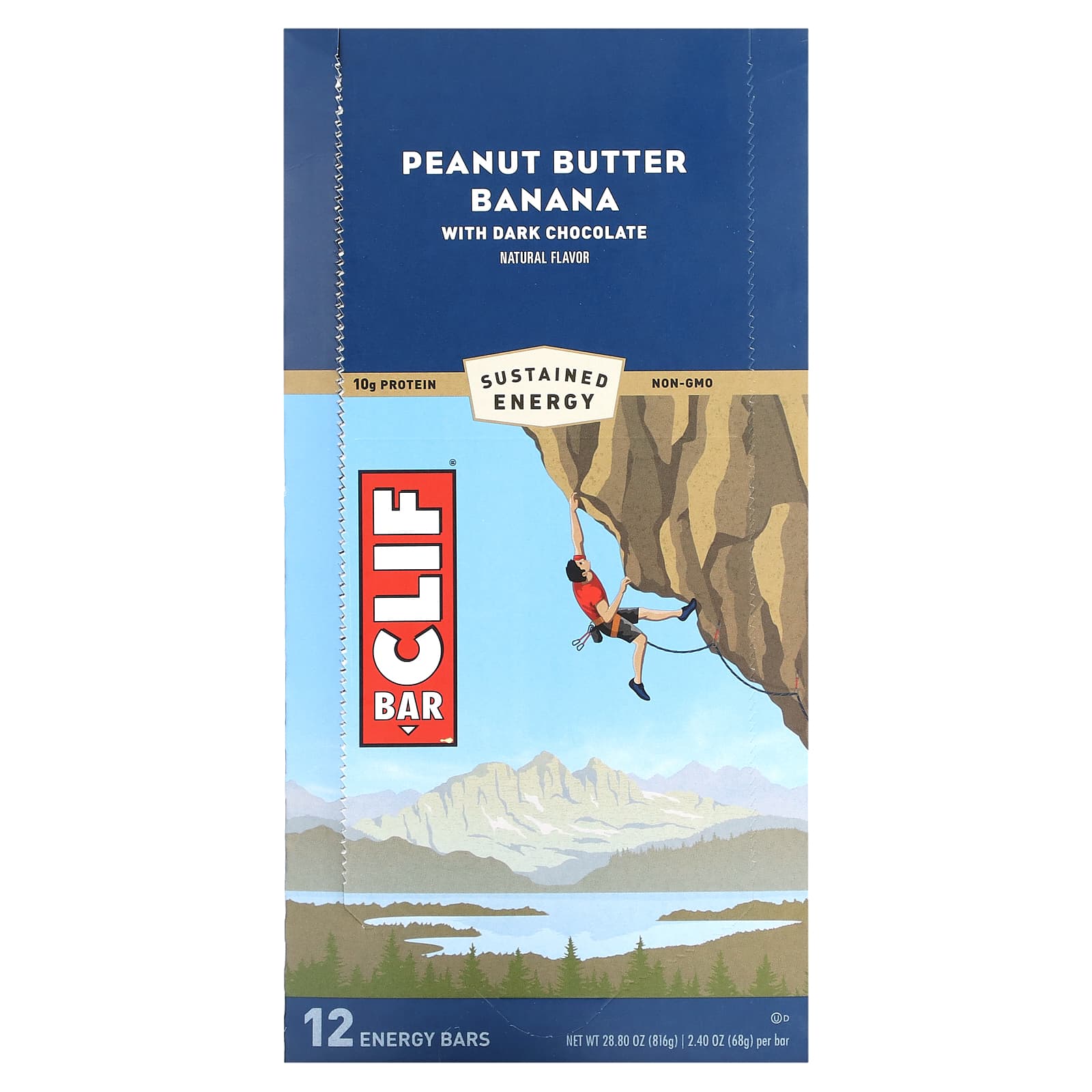 Clif Bar-Energy Bar-Peanut Butter Banana with Dark Chocolate-12 Bars-2.40 oz (68 g) Each