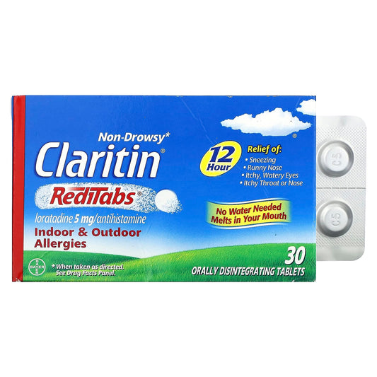 Claritin-Non-Drowsy RediTabs-Indoor & Outdoor Allergies-5 mg-30 Orally Disintegrating Tablets