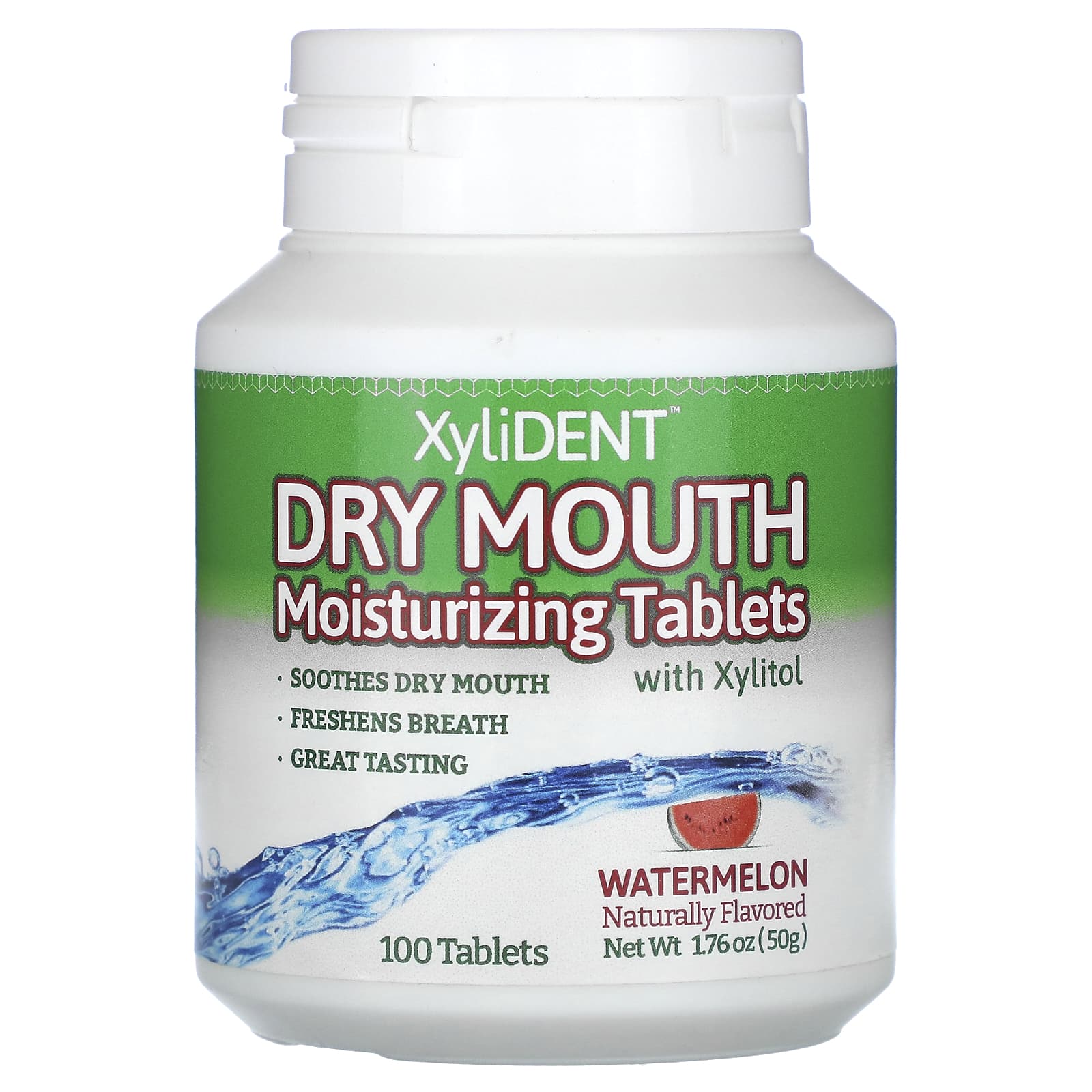 XyliDENT-Dry Mouth Moisturizing Tablets with Xylitol-Watermelon-100 Tablets