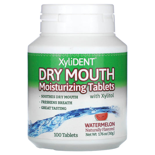 XyliDENT-Dry Mouth Moisturizing Tablets with Xylitol-Watermelon-100 Tablets