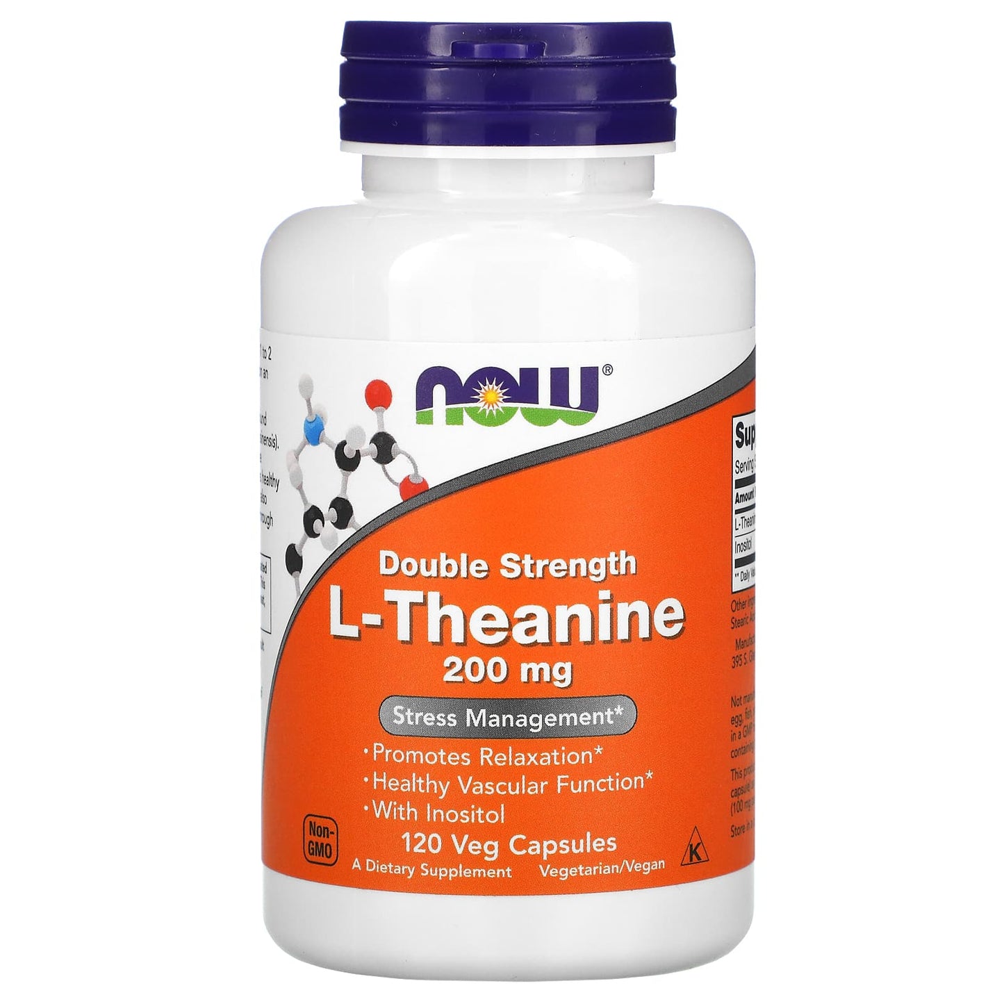 NOW Foods-Double Strength L-Theanine-200 mg-120 Veg Capsules