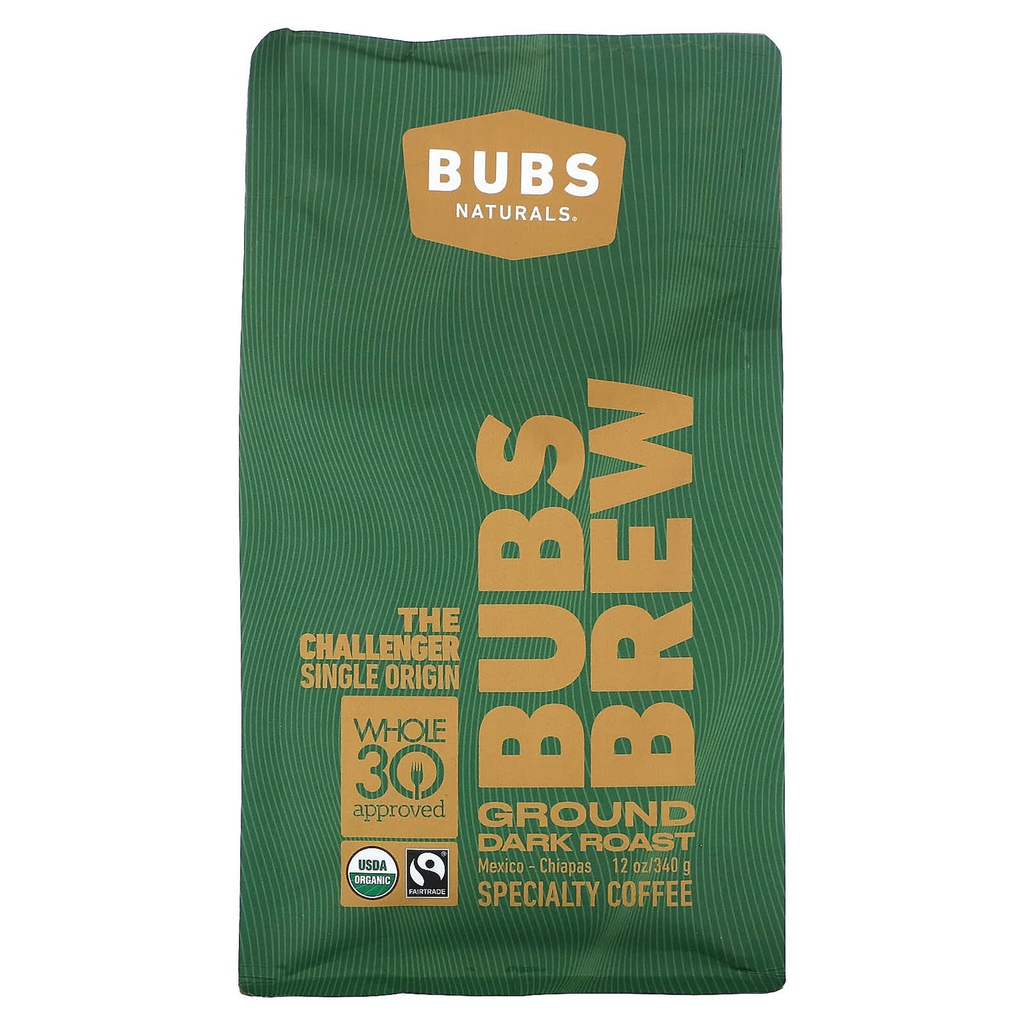 BUBS Naturals-Bubs Brew-The Challenger Single Origin-Ground-Dark Roast-12 oz (340 g)