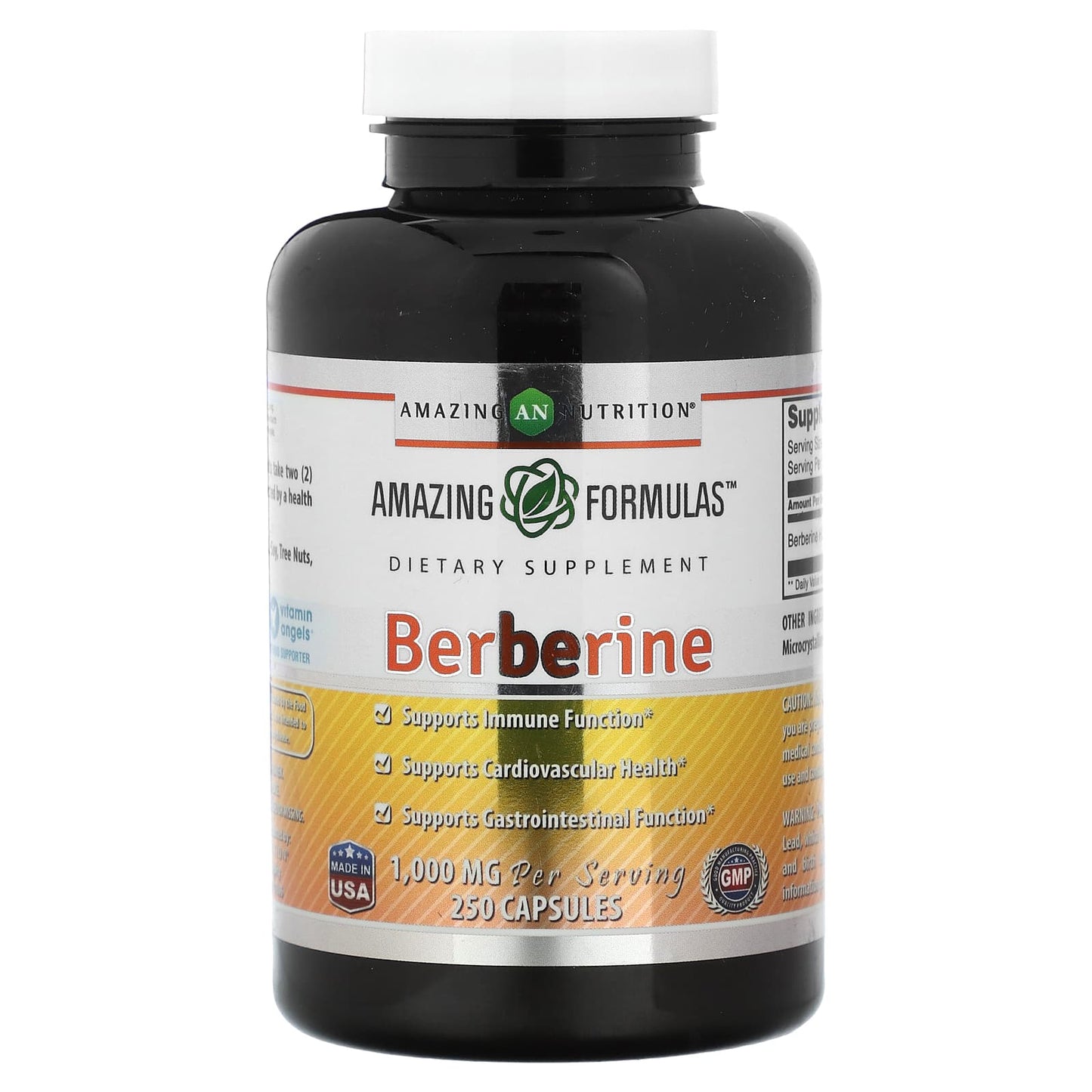 Amazing Nutrition-Berberine-1,000 mg-250 Capsules (500 mg per Capsule)