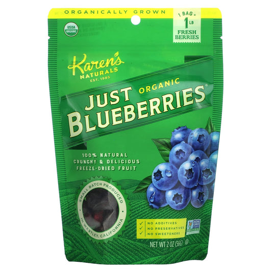 Karen's Naturals-Organic Just Blueberries-Freeze-Dried Fruit-2 oz (56 g)