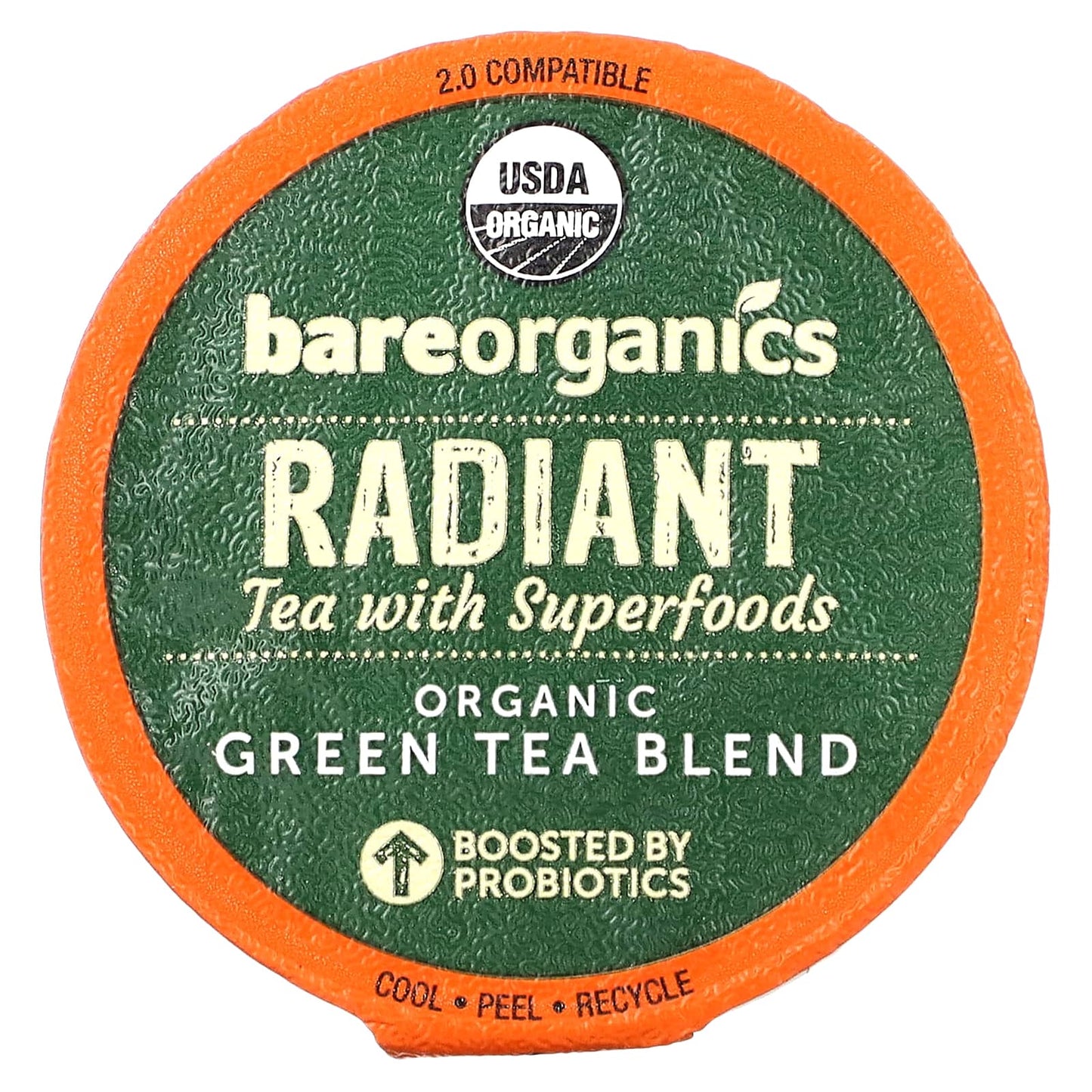 BareOrganics, Radiant, Tea with Superfoods, Green Tea, 10 Cups, 0.16 oz (4.5 g) Each