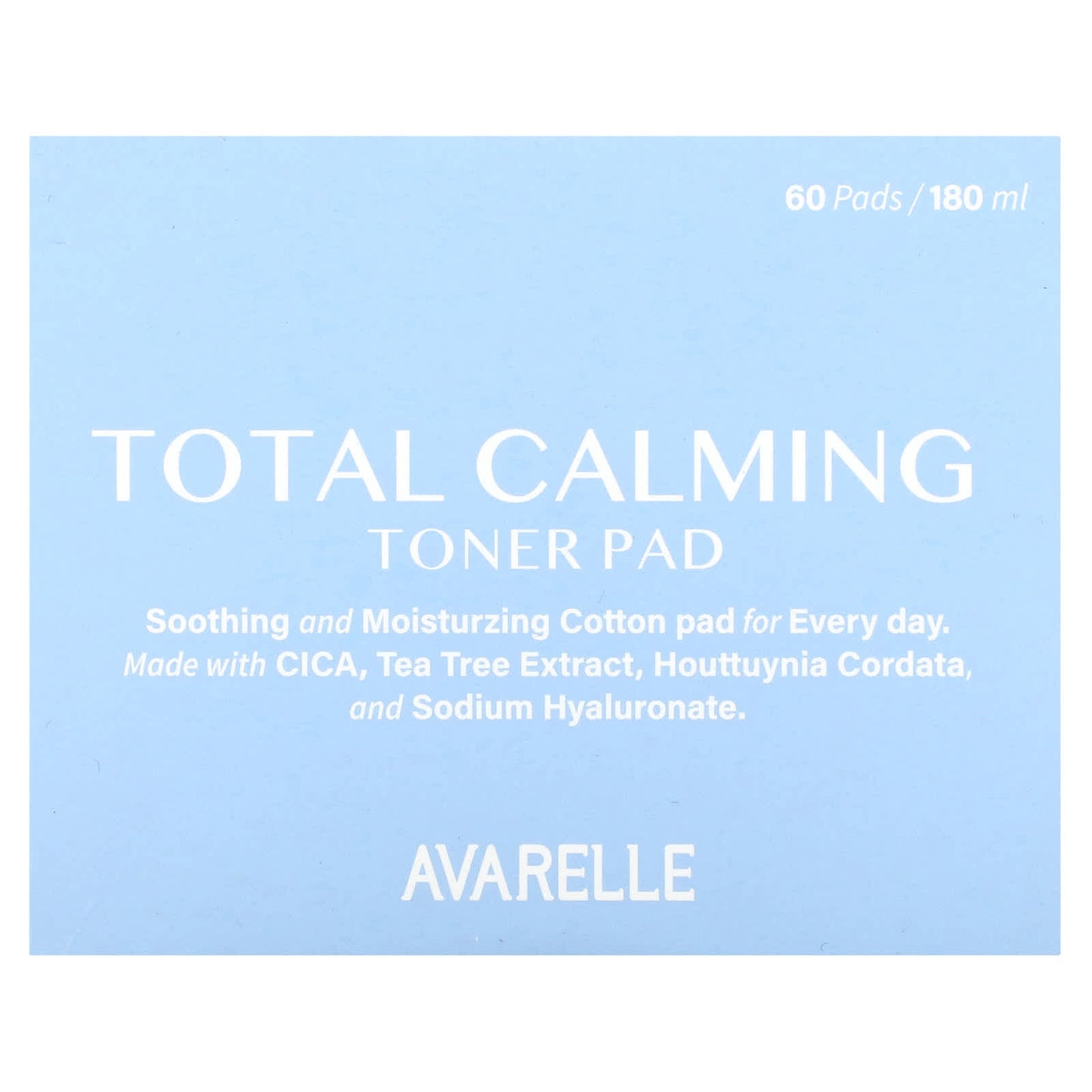 Avarelle, Total Calming Toner Pad, 60 Pads, 180 ml