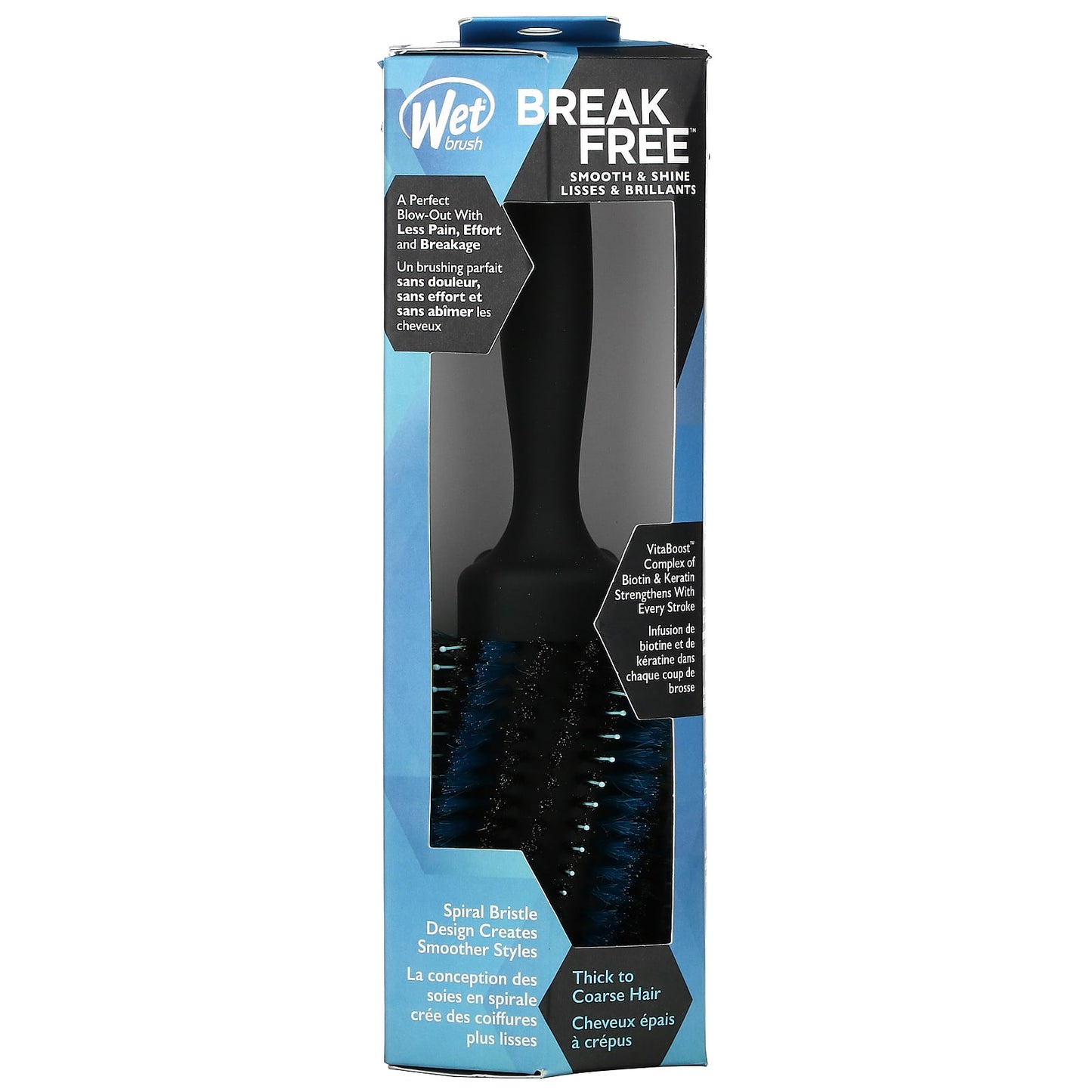 Wet Brush, Break Free, Smooth & Shine Round Brush, Thick/Coarse Hair, 1 Brush