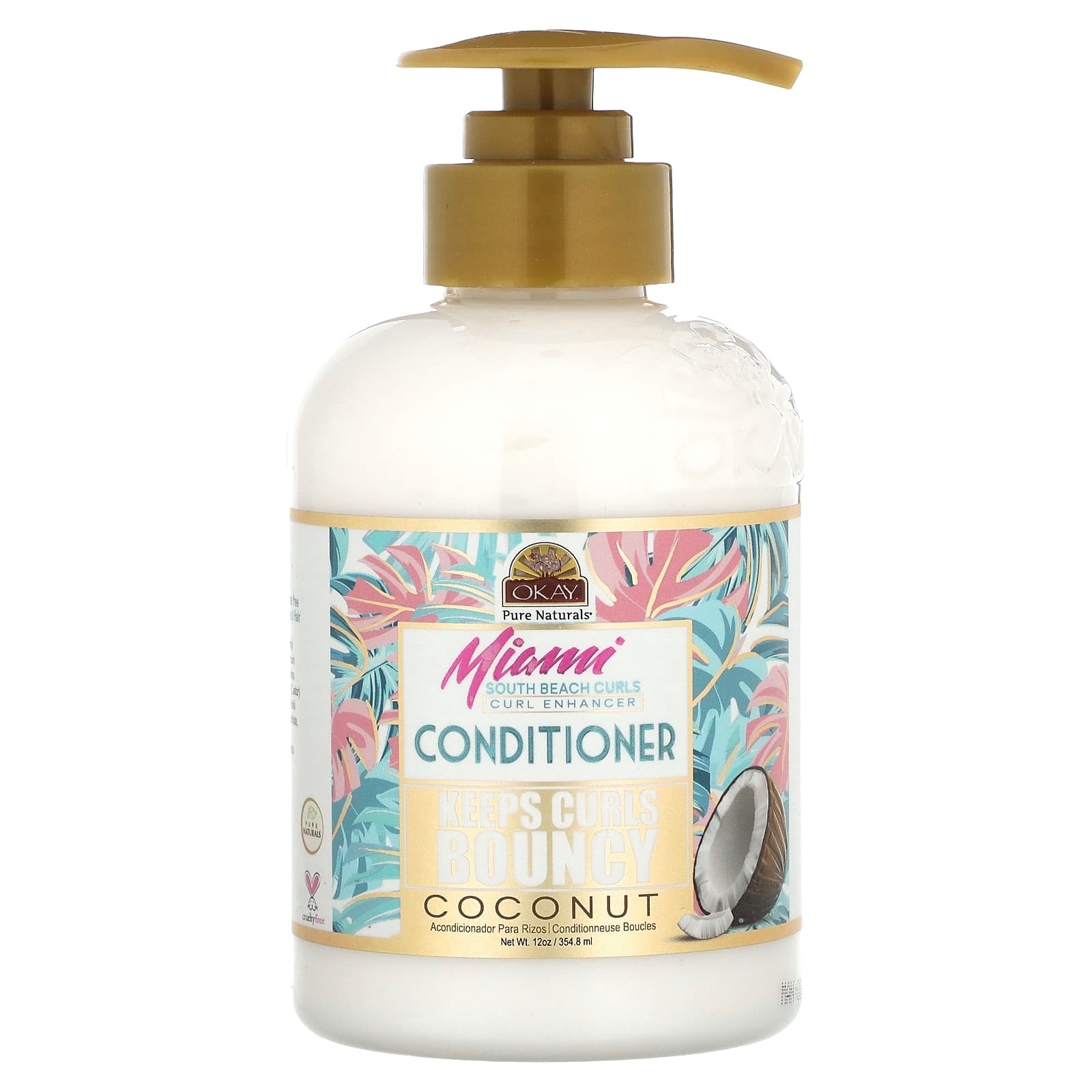 Okay Pure Naturals-Miami South Beach Curls-Coconut Curl Enhancer Conditioner-12 oz (354.8 ml)