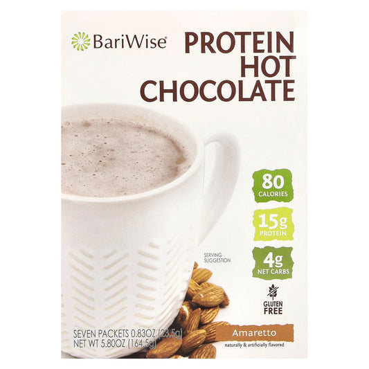 BariWise-Protein Hot Chocolate-Amaretto-7 Packets-0.83 oz (23.5 g) Each