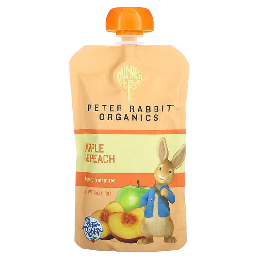 Pumpkin Tree Organics-Peter Rabbit Organics-Organic Fruit Puree-Apple & Peach-4 oz (113 g)