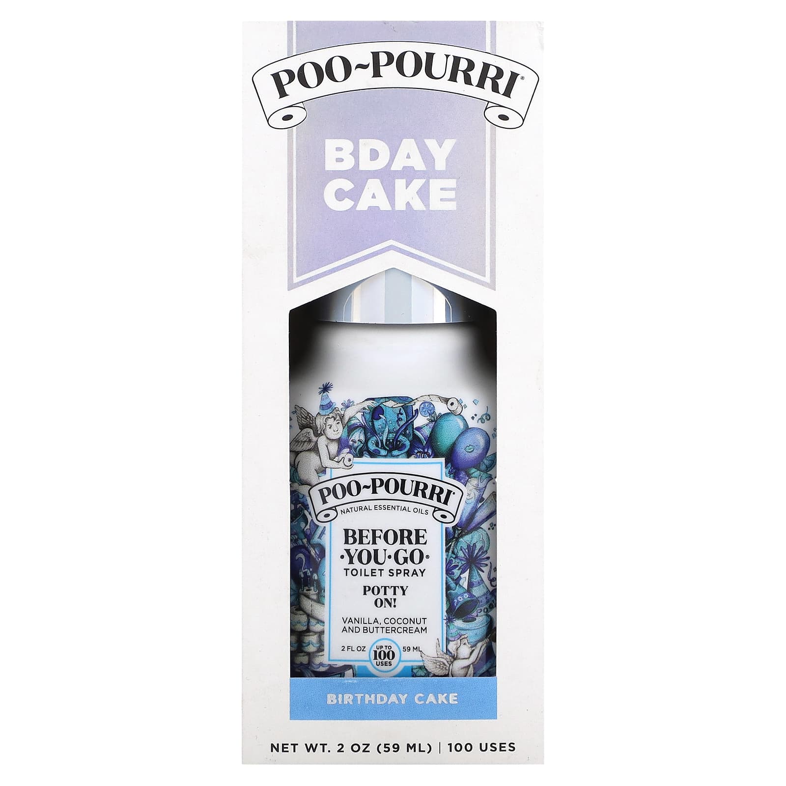 Poo-Pourri-Before-You-Go Toilet Spray-Birthday Cake-Vanilla-Coconut and Buttercream-2 fl oz (59 ml)