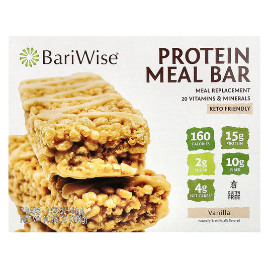 BariWise-Protein Meal Bar-Vanilla-7 Bars-1.55 oz (44 g) Each