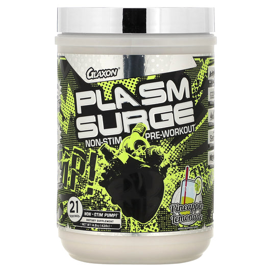 Glaxon-Plasm Surge-Non-Stim Pre-Workout-Pineapple Lemonade-14.8 oz (420 g)