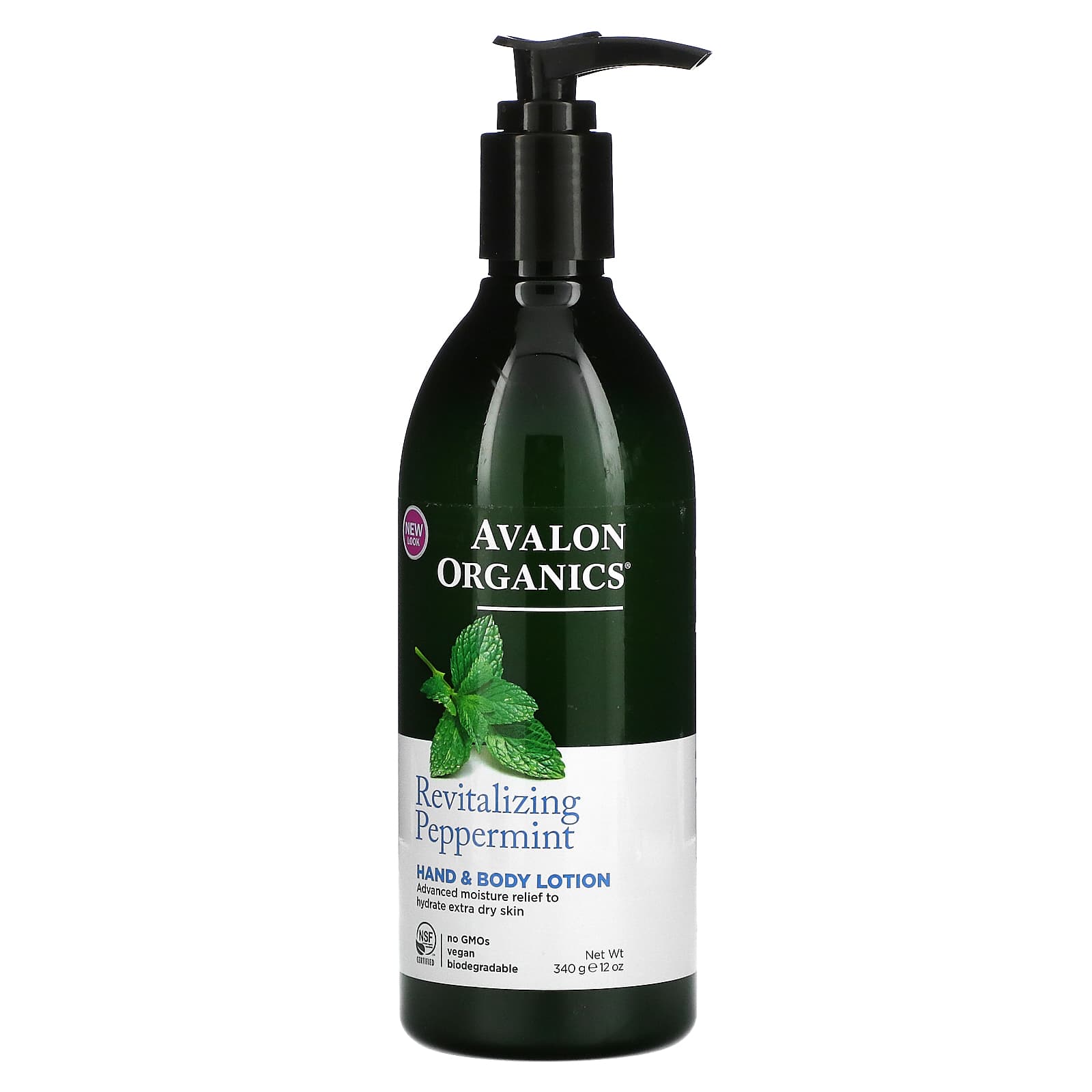 Avalon Organics-Hand & Body Lotion-Revitalizing Peppermint-12 oz (340 g)