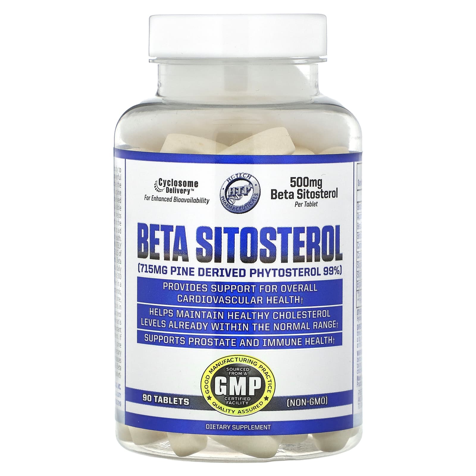 Hi Tech Pharmaceuticals-Beta Sitosterol-500 mg-90 Tablets