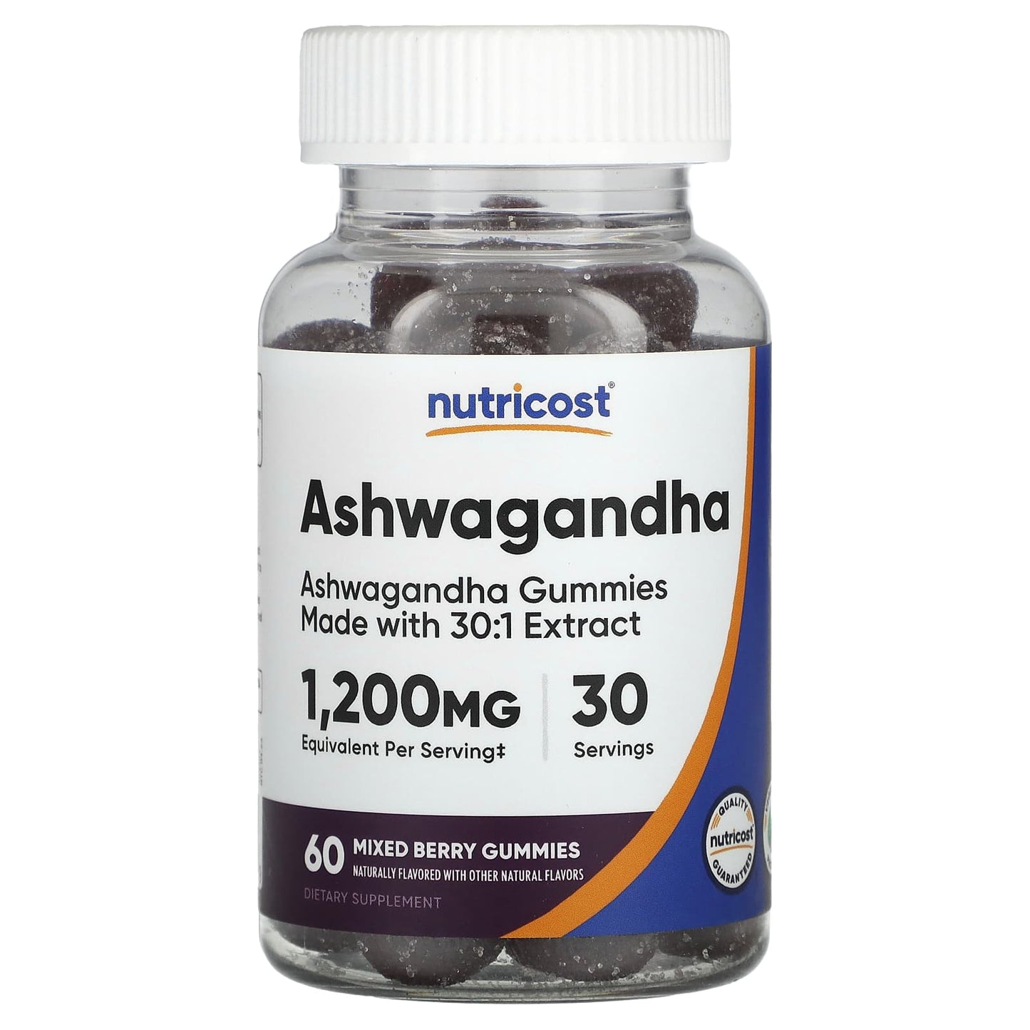 Nutricost-Ashwagandha Gummies-Mixed Berry-1,200 mg-60 Gummies (600 mg per Gummy)