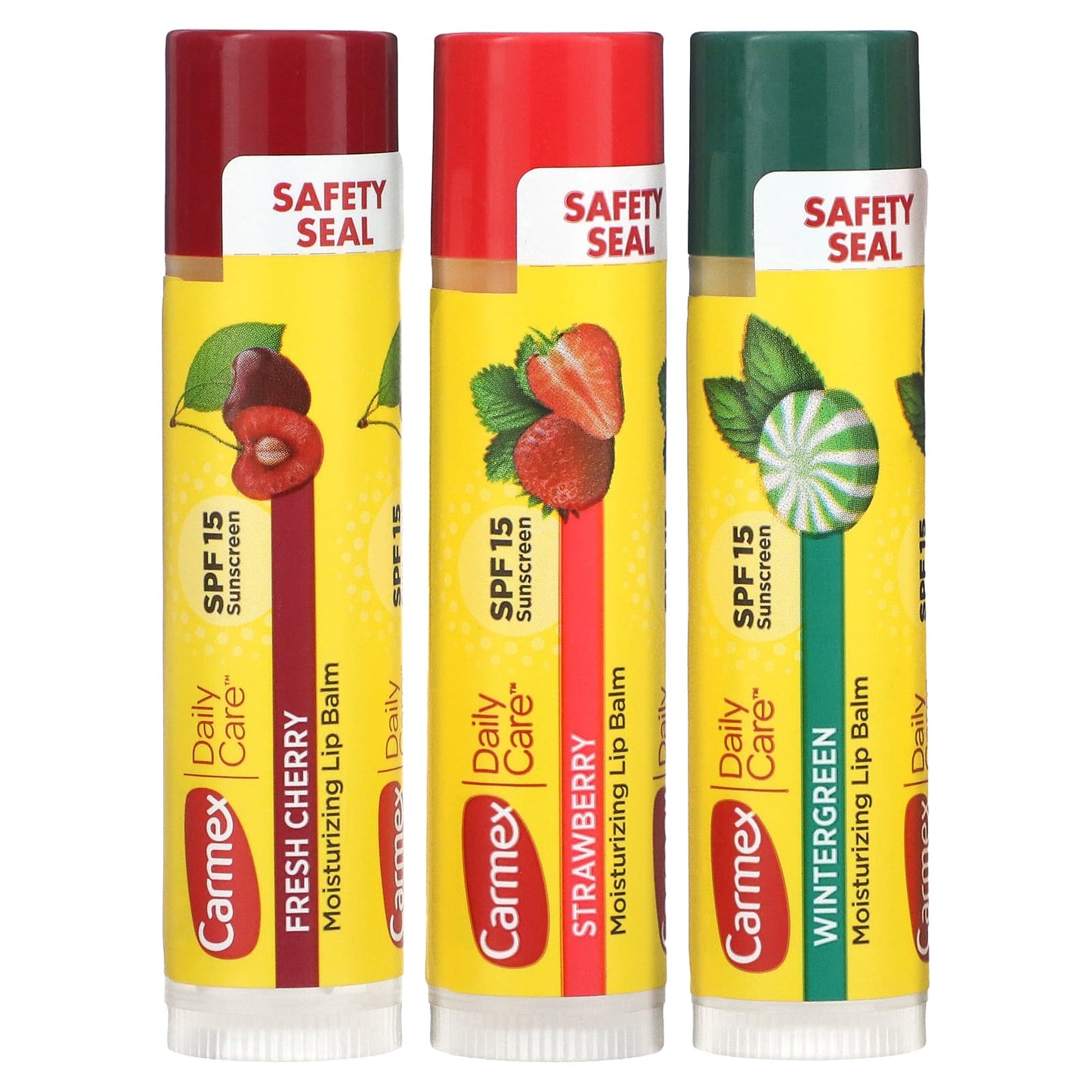 Carmex-Daily Care-Moisturizing Lip Balm-Variety-SPF 15-3 Pack-0.15 oz (4.25 g) Each