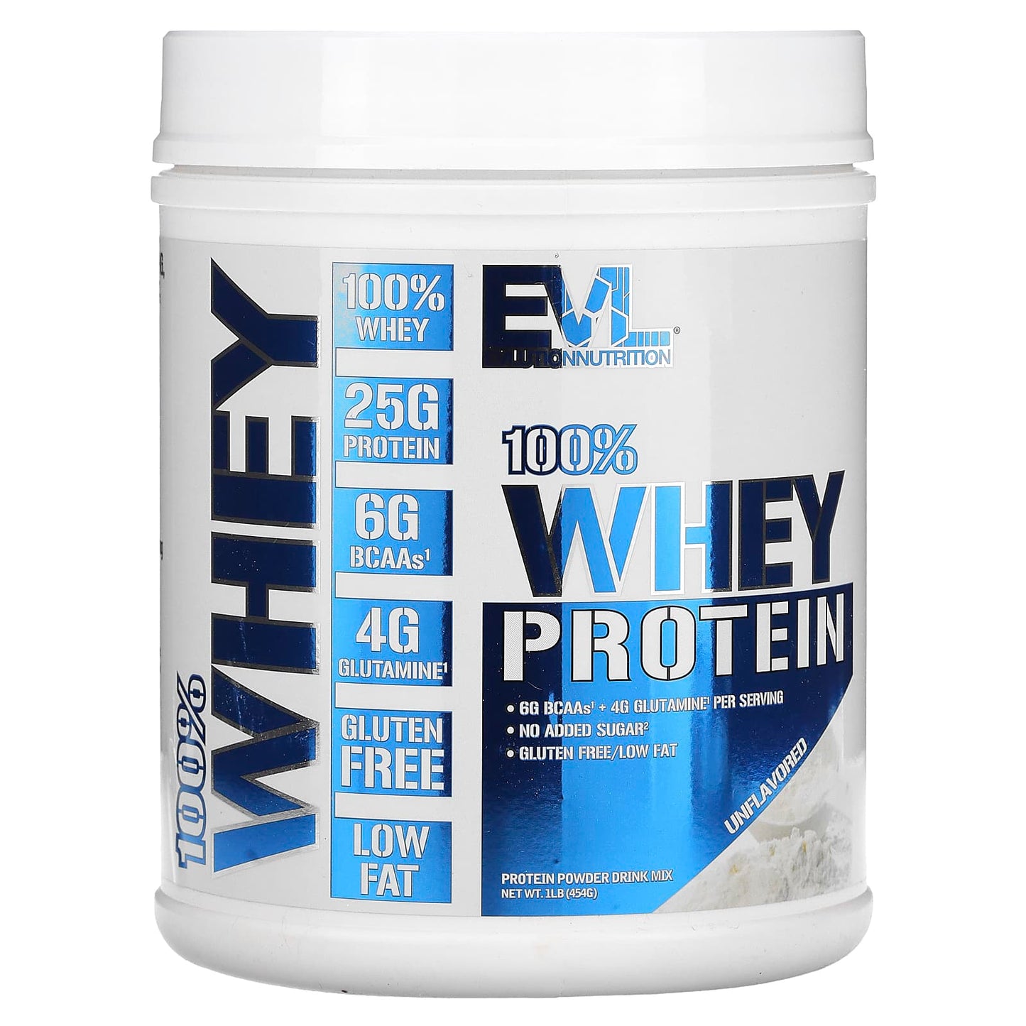 EVLution Nutrition-100% Whey Protein-Unflavored-1 lb (454 g)