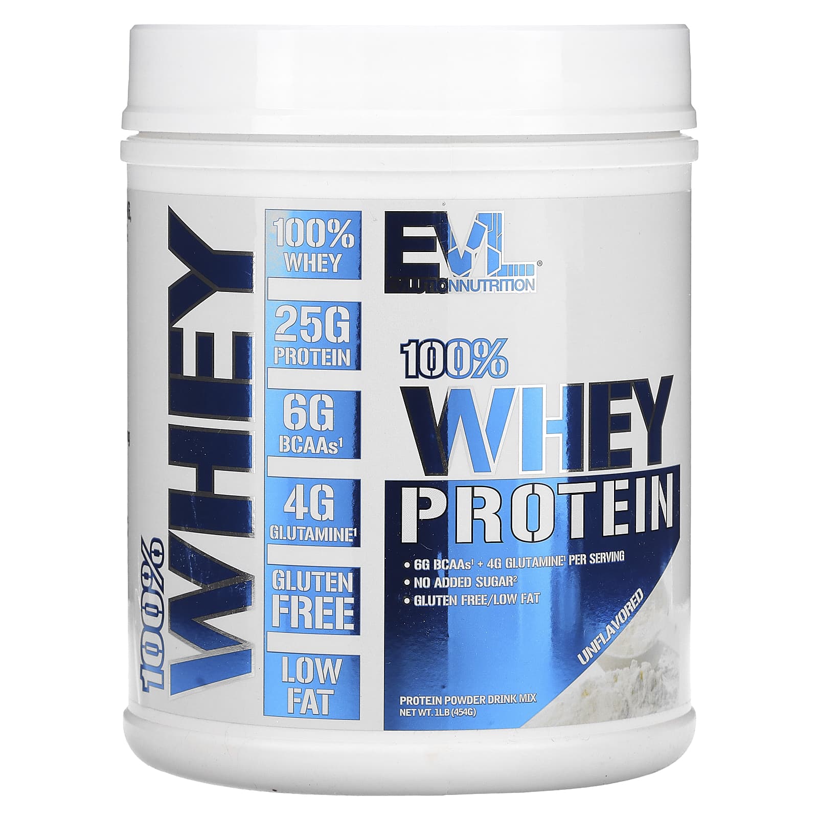 EVLution Nutrition-100% Whey Protein-Unflavored-1 lb (454 g)