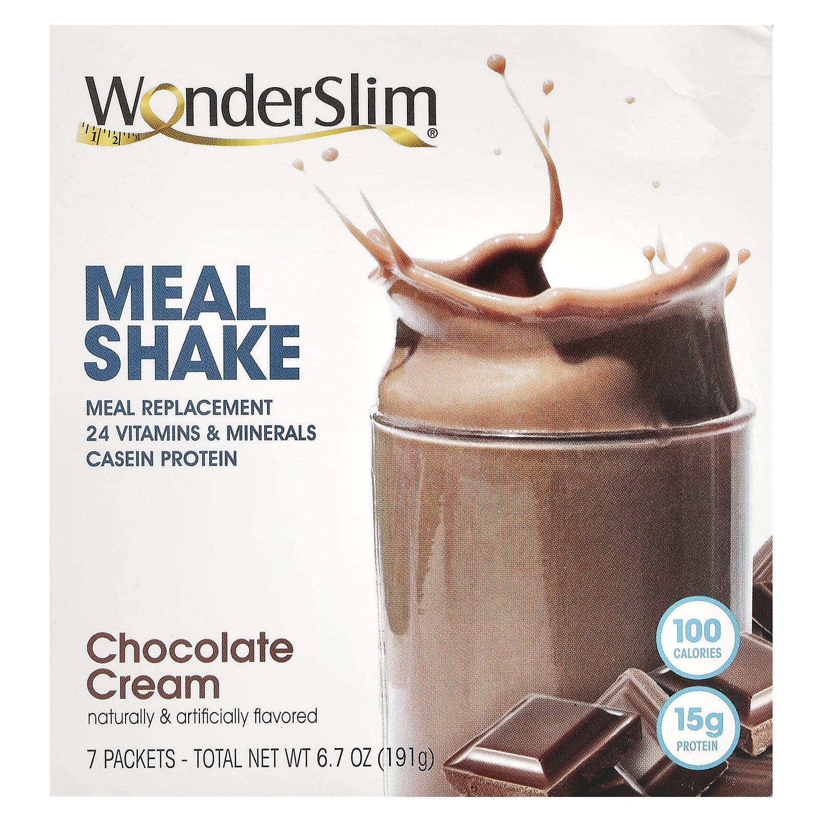 WonderSlim-Meal Shake-Chocolate Cream-7 Packets-27 g Each