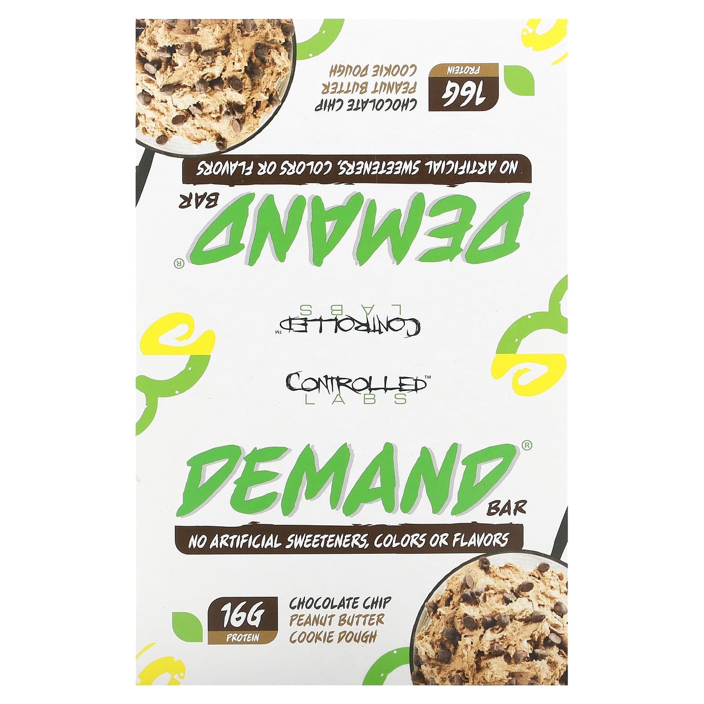 Controlled Labs-Demand Bar-Chocolate Chip-Peanut Butter Cookie Dough-12 Bars-2.12 oz (60 g) Each