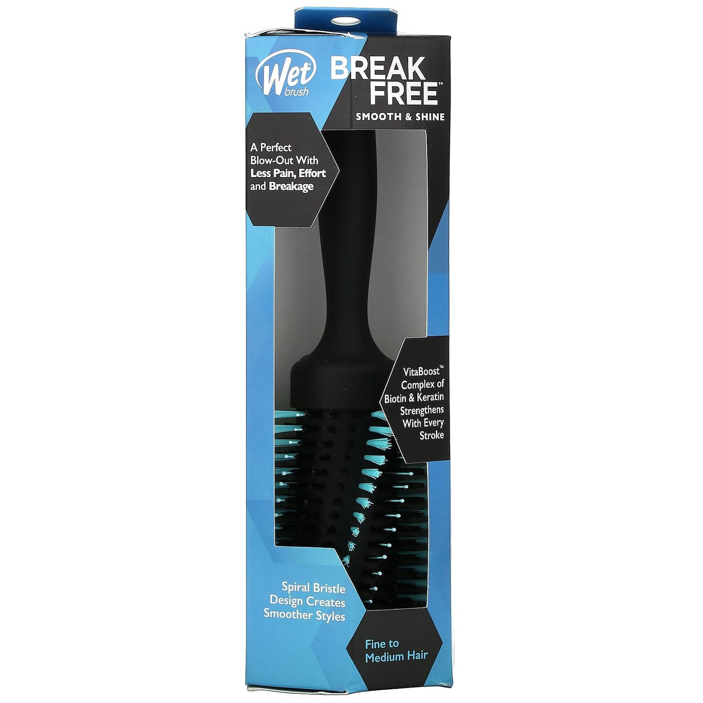 Wet Brush, Break Free, Smooth & Shine Round Brush, Fine/Medium Hair, 1 Brush