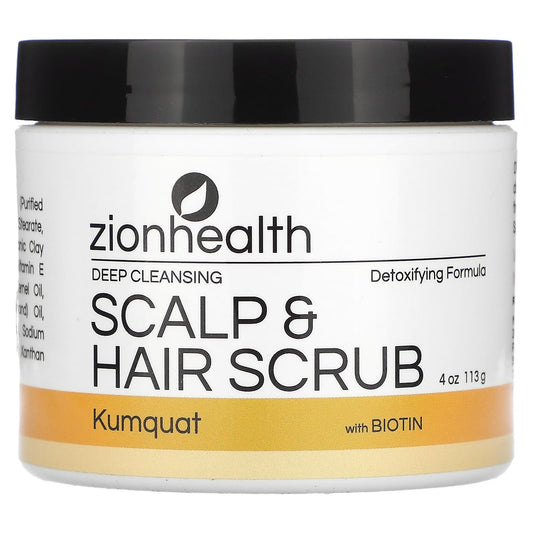 Zion Health-Scalp & Hair Scrub with Biotin-Kumquat-4 oz (113 g)