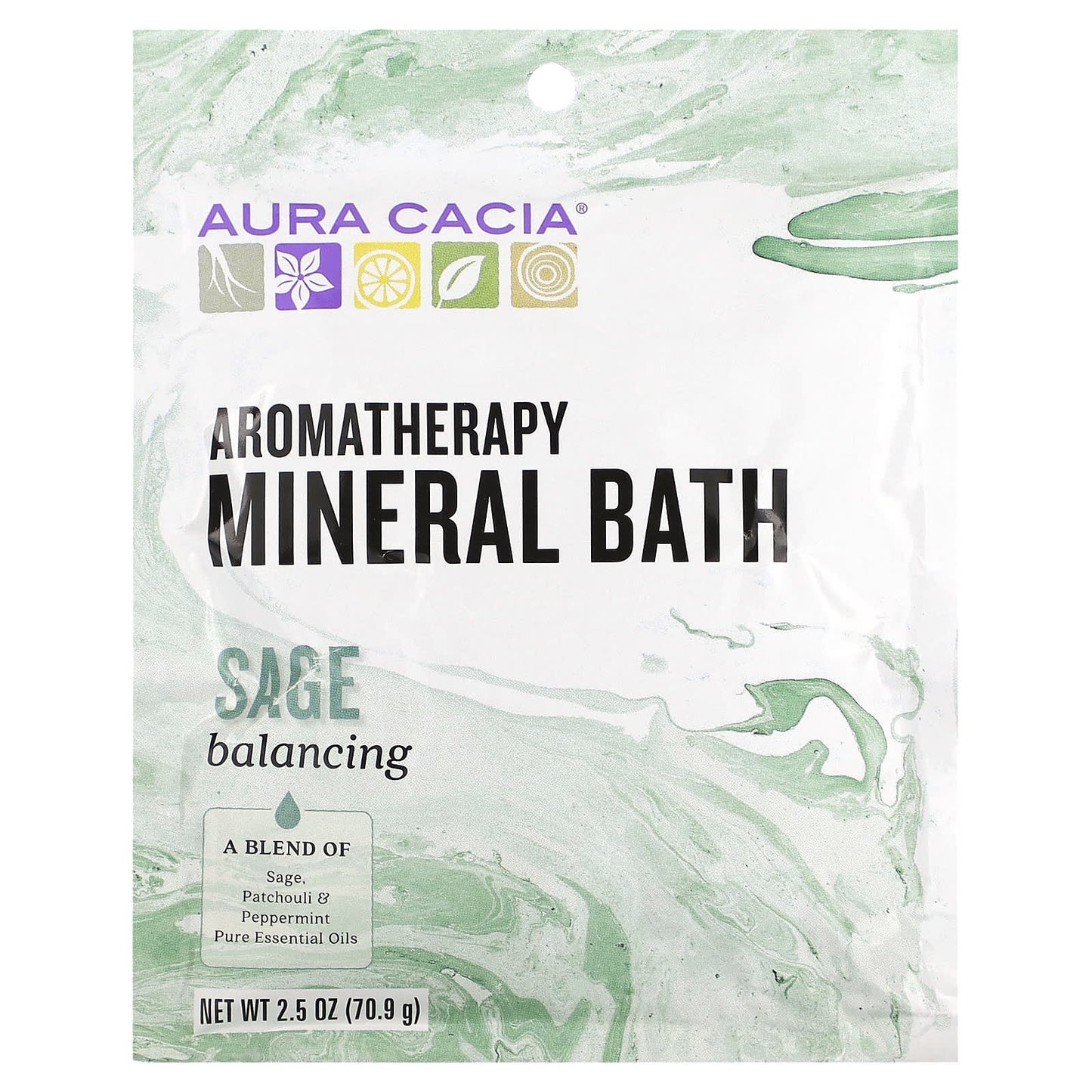 Aura Cacia-Aromatherapy Mineral Bath-Sage-2.5 oz (70.9 g)